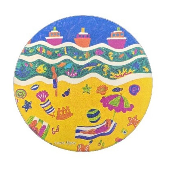 Coasters Tropical Beach Sailboats Ocean Set of 4 Absorbent Coasterstone  4.25" - Picture 5 of 10